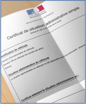 Certificat de non-gage du véhicule à céder